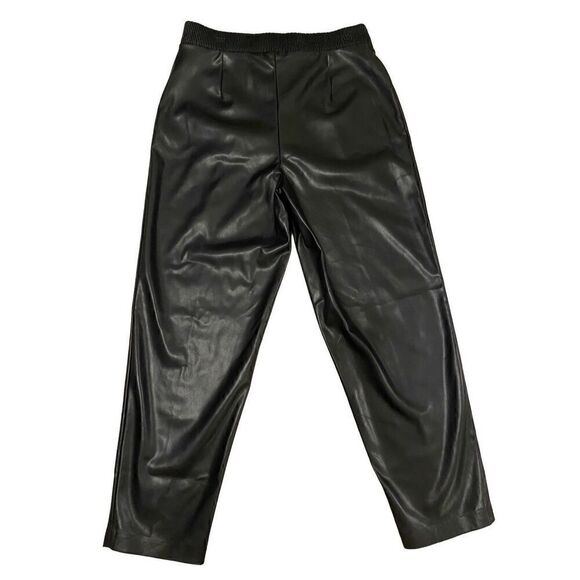Nwt DKNY Pleather High Waisted Pants Gothic Motorcycle Punk Grunge - Picture 2 of 14